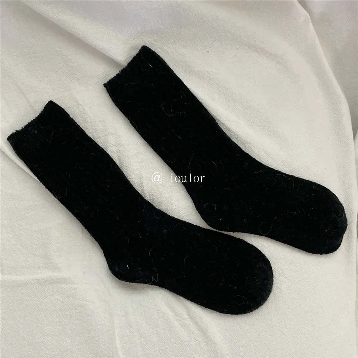 Warm Wool Cashmere Thermal Long Socks for Women - Autumn Winter Homewear