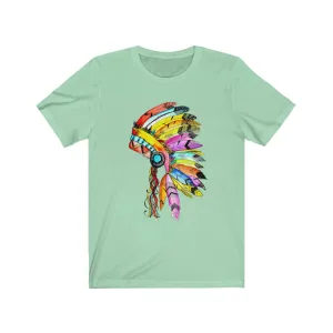 Watercolor Indian Headdress Unisex Jersey Short Sleeve Tee