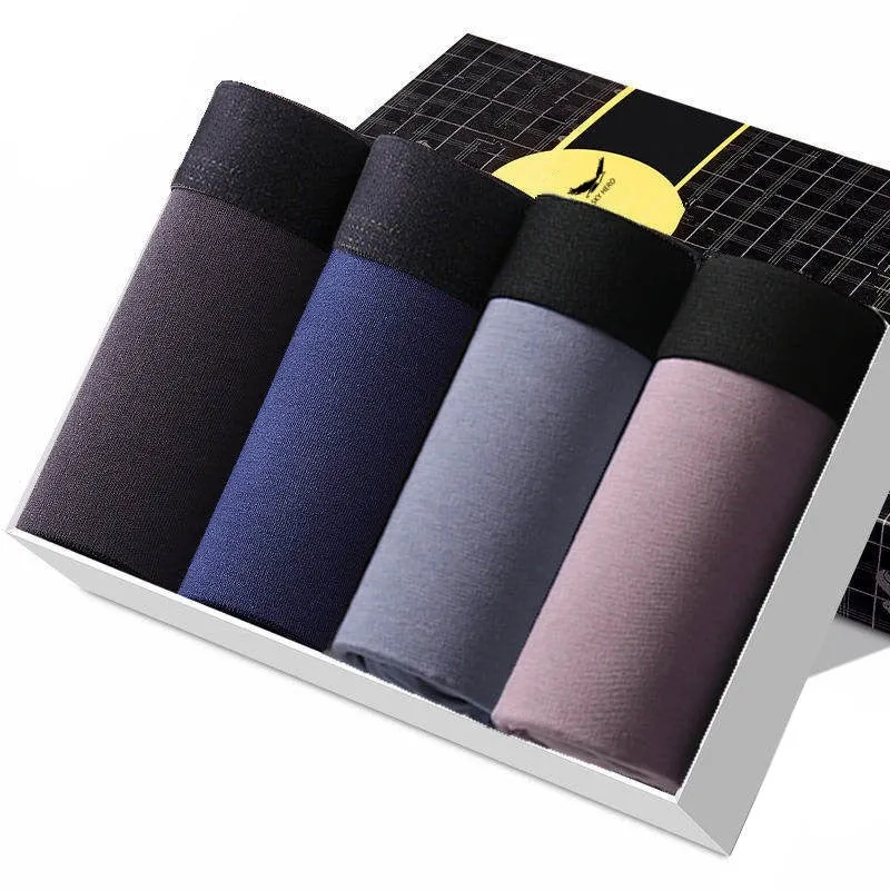 West Louis™ 4Pcs/Lot Of Men Cotton Thermal Boxers