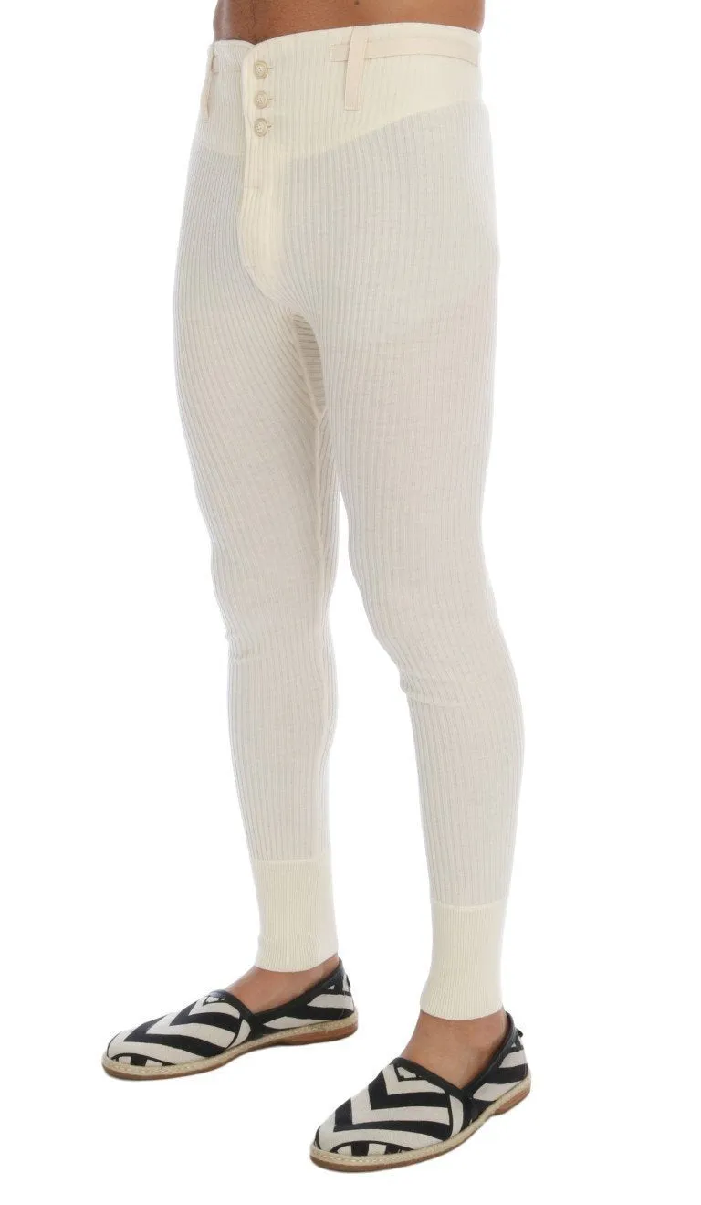 White 100% Cashmere Winter Underwear Pants