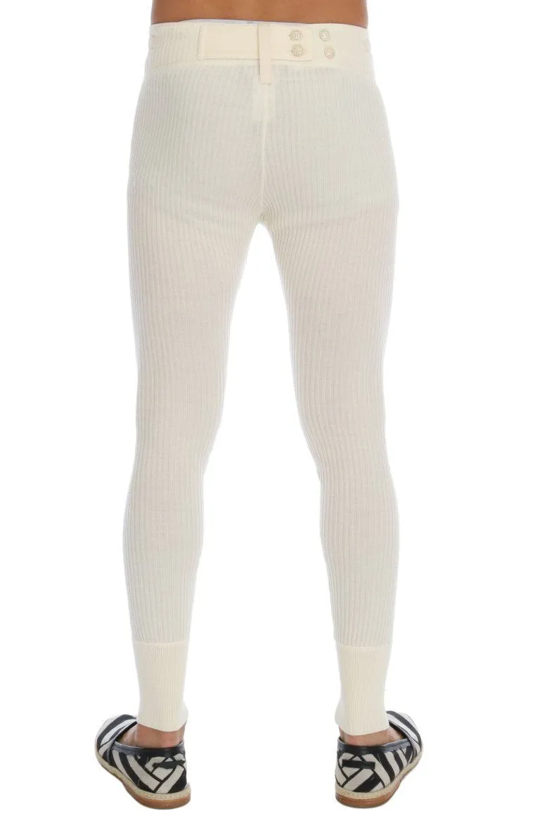 White 100% Cashmere Winter Underwear Pants