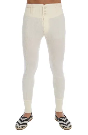 White 100% Cashmere Winter Underwear Pants