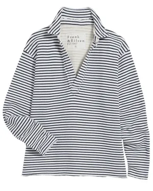 White and British Royal Navy Stripe Patrick Popover Henley