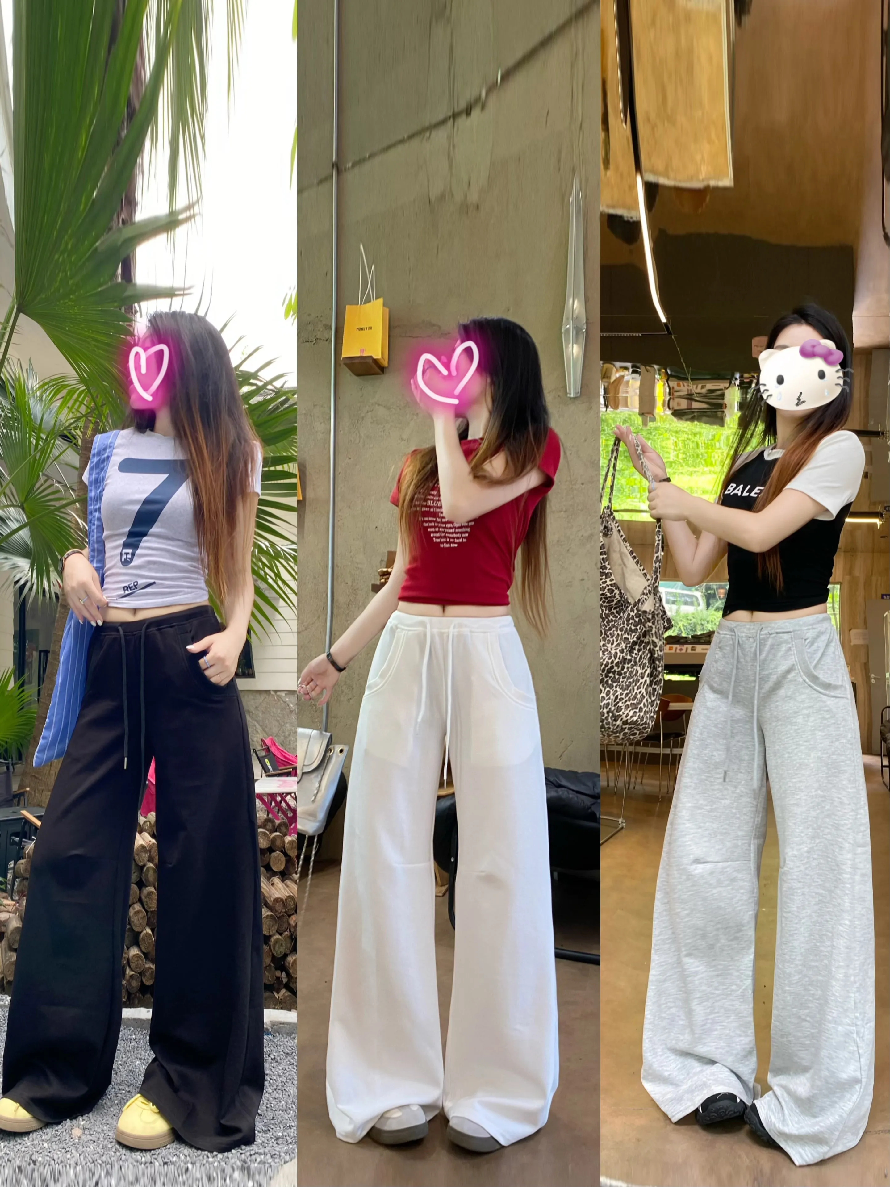 white drawstring casual pants
