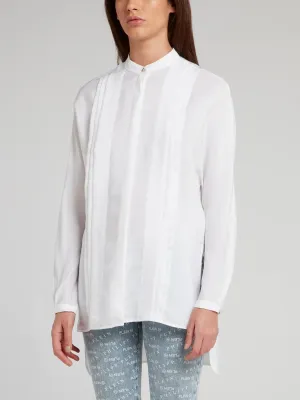 White Multi-Stud Skull Silk Top