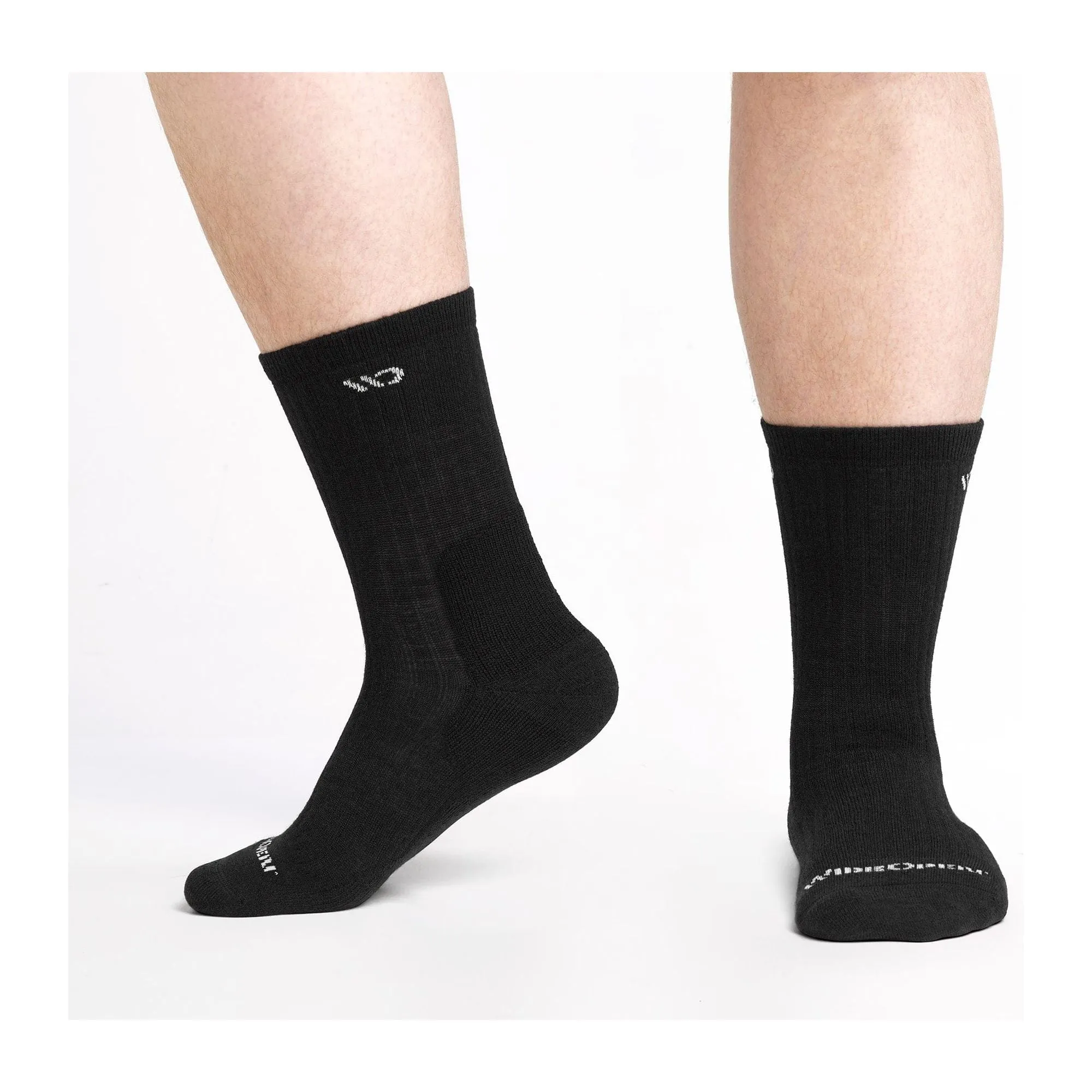 Wide Open Mens Solid Cushioned Micro Crew Socks