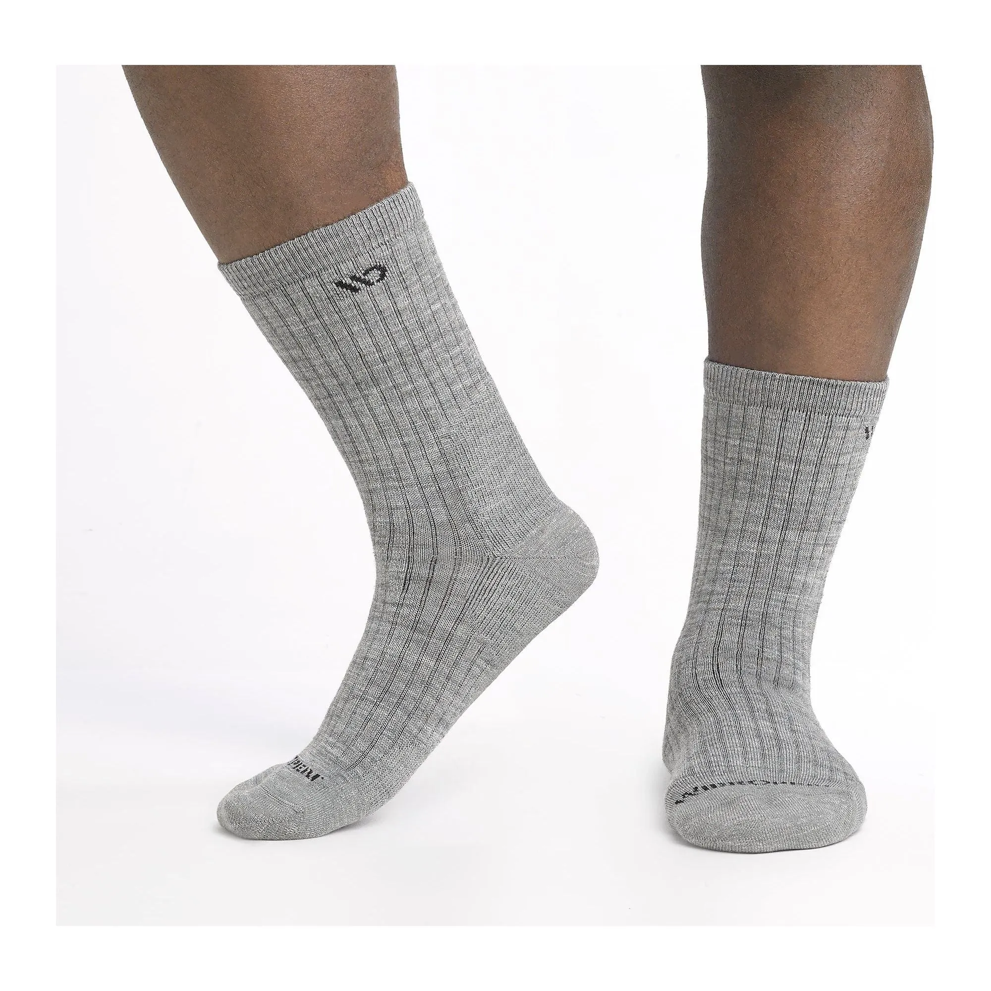 Wide Open Mens Solid Cushioned Micro Crew Socks