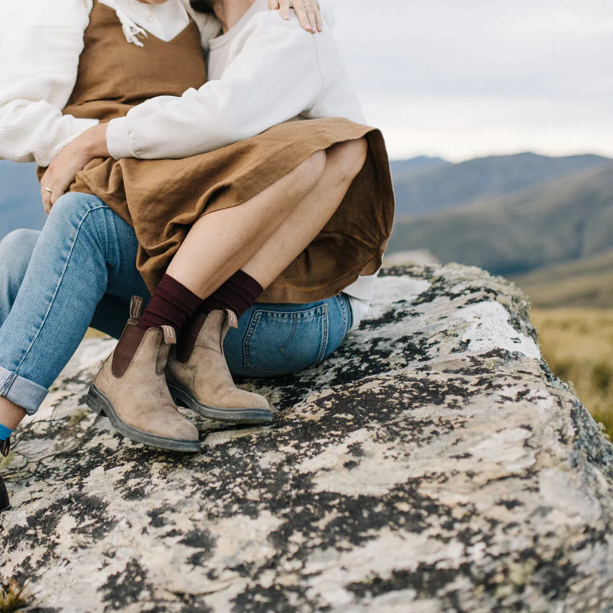 Woman Merino Wool Crew Socks Fig