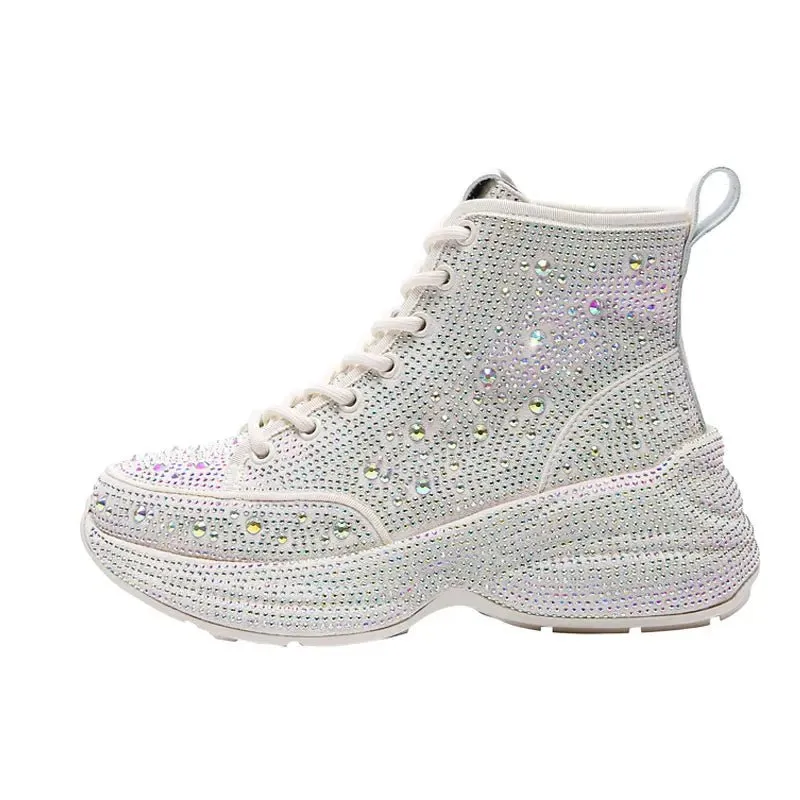 Women Fashion Chic Point Sneakers Rhinestone Female Designer Shoes