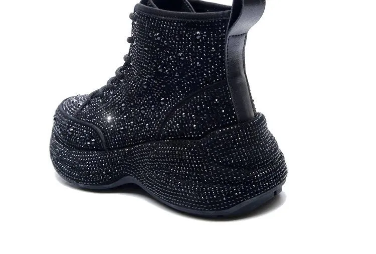 Women Fashion Chic Point Sneakers Rhinestone Female Designer Shoes