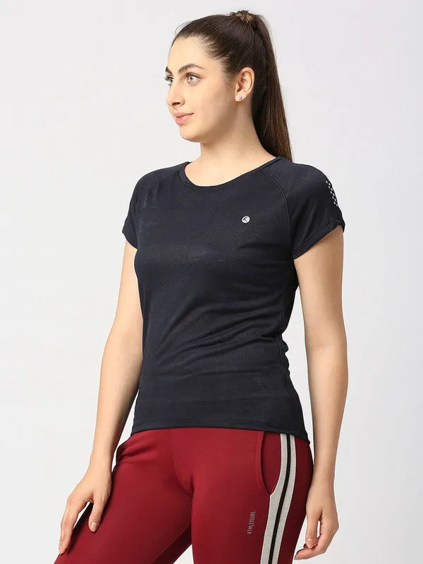 Women Navy Blue Solid Top - Inner Flow-NB