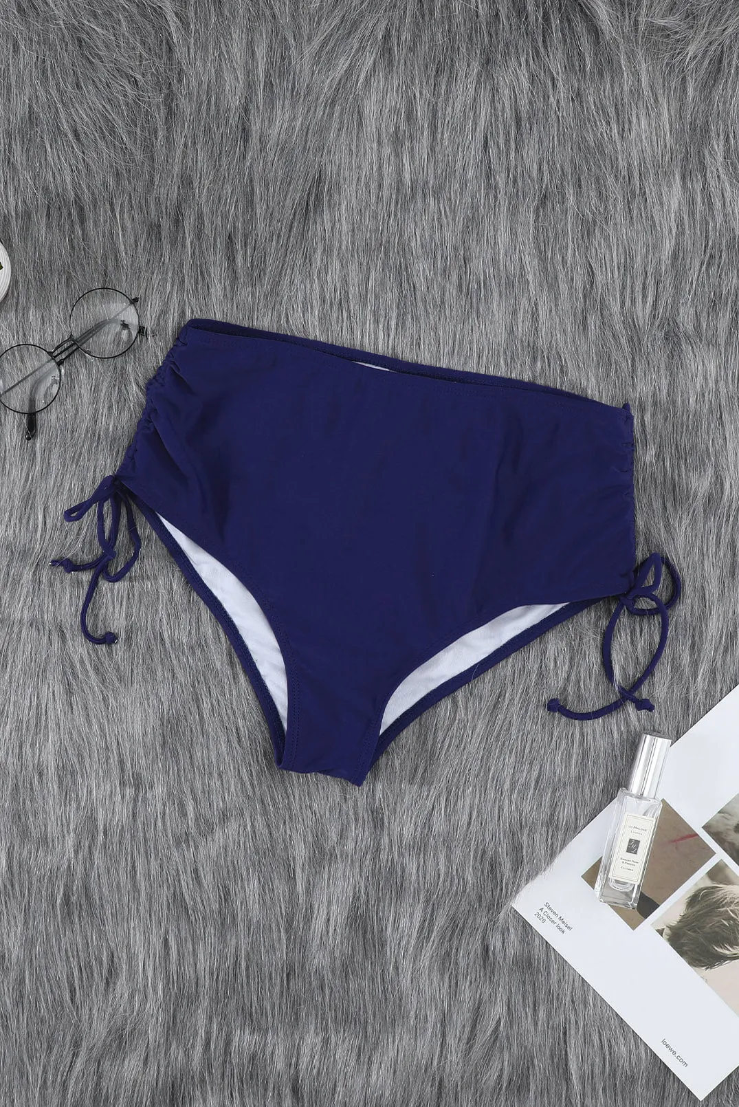 Women Ruched Sides High Waist Swim Panty