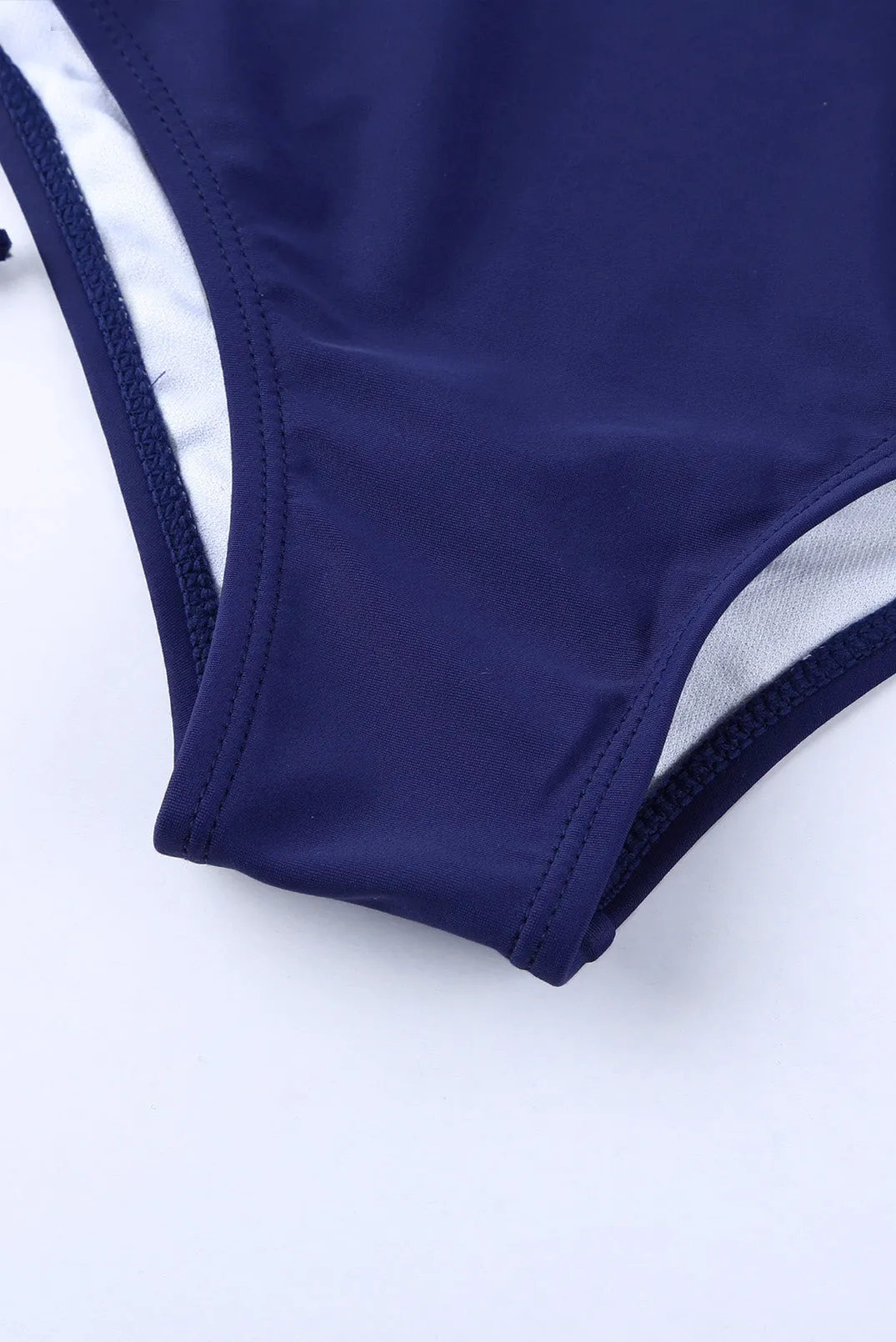 Women Ruched Sides High Waist Swim Panty
