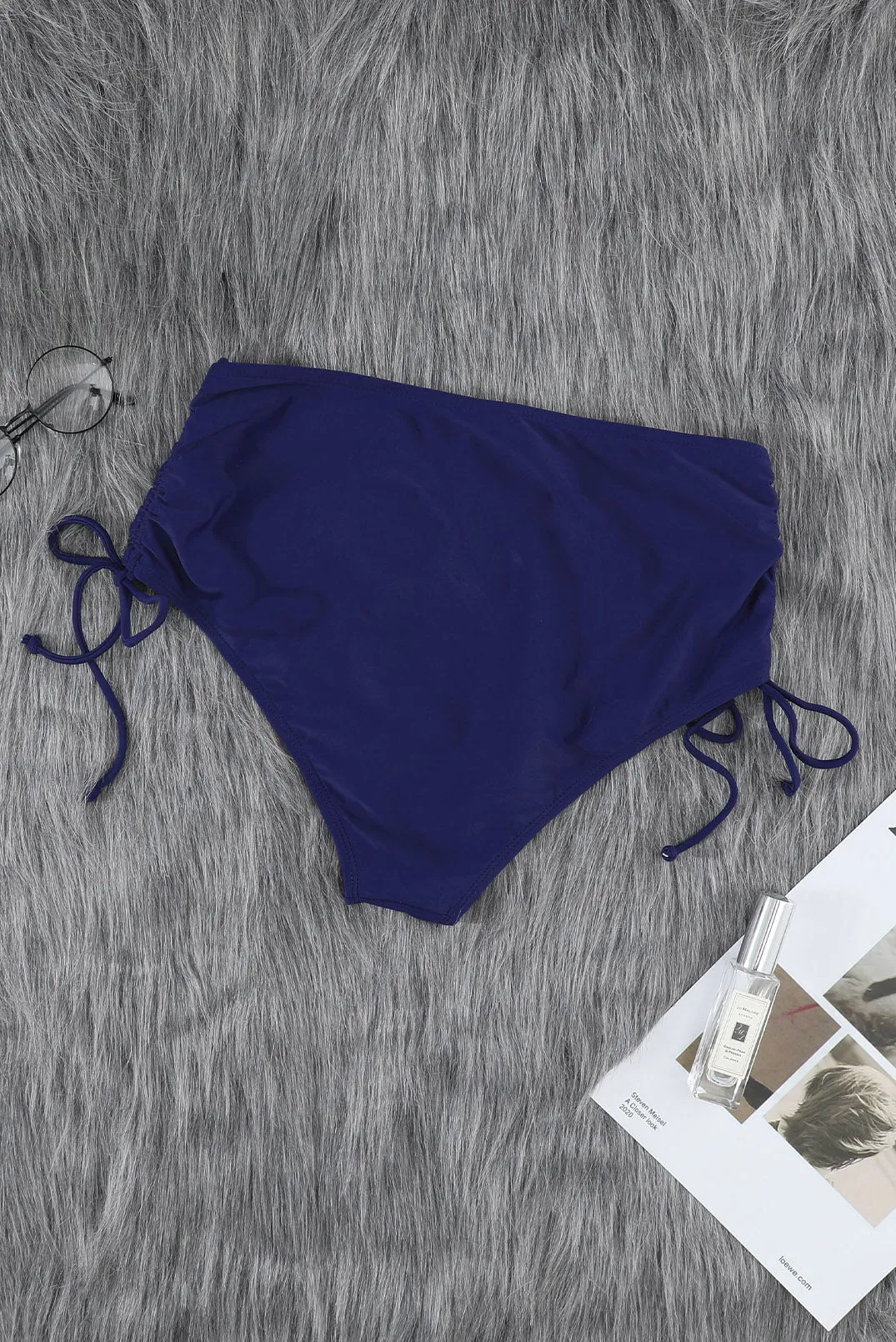 Women Ruched Sides High Waist Swim Panty