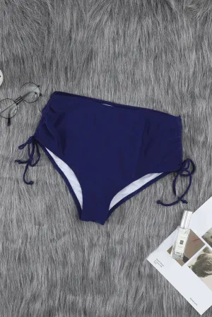 Women Ruched Sides High Waist Swim Panty