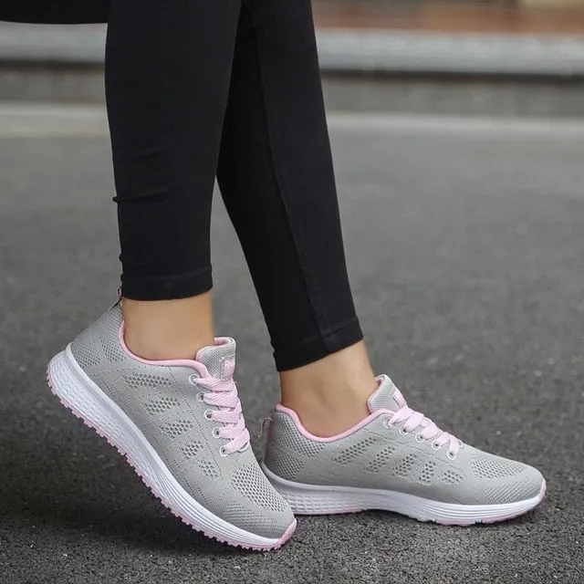 Women Sneakers White Platform  Casual Trainers