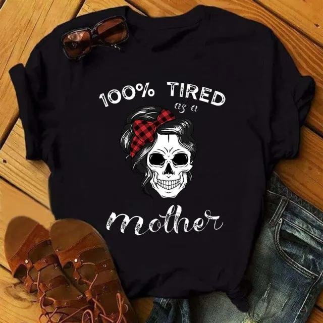 Women T-shirt  Skull Deer Turban T-shirt Clothes Short Sleeve Graphic T-shirt Tops