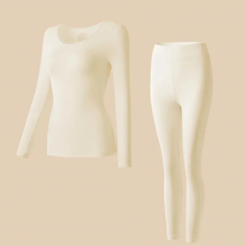 Women's 2-Piece Seamless Thermal Underwear Set - Highly Elastic Autumn Winter Long Johns