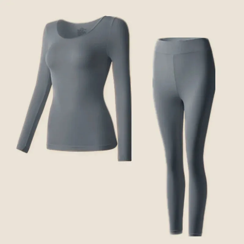 Women's 2-Piece Seamless Thermal Underwear Set - Highly Elastic Autumn Winter Long Johns
