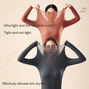 Women's 2-Piece Seamless Thermal Underwear Set - Highly Elastic Autumn Winter Long Johns