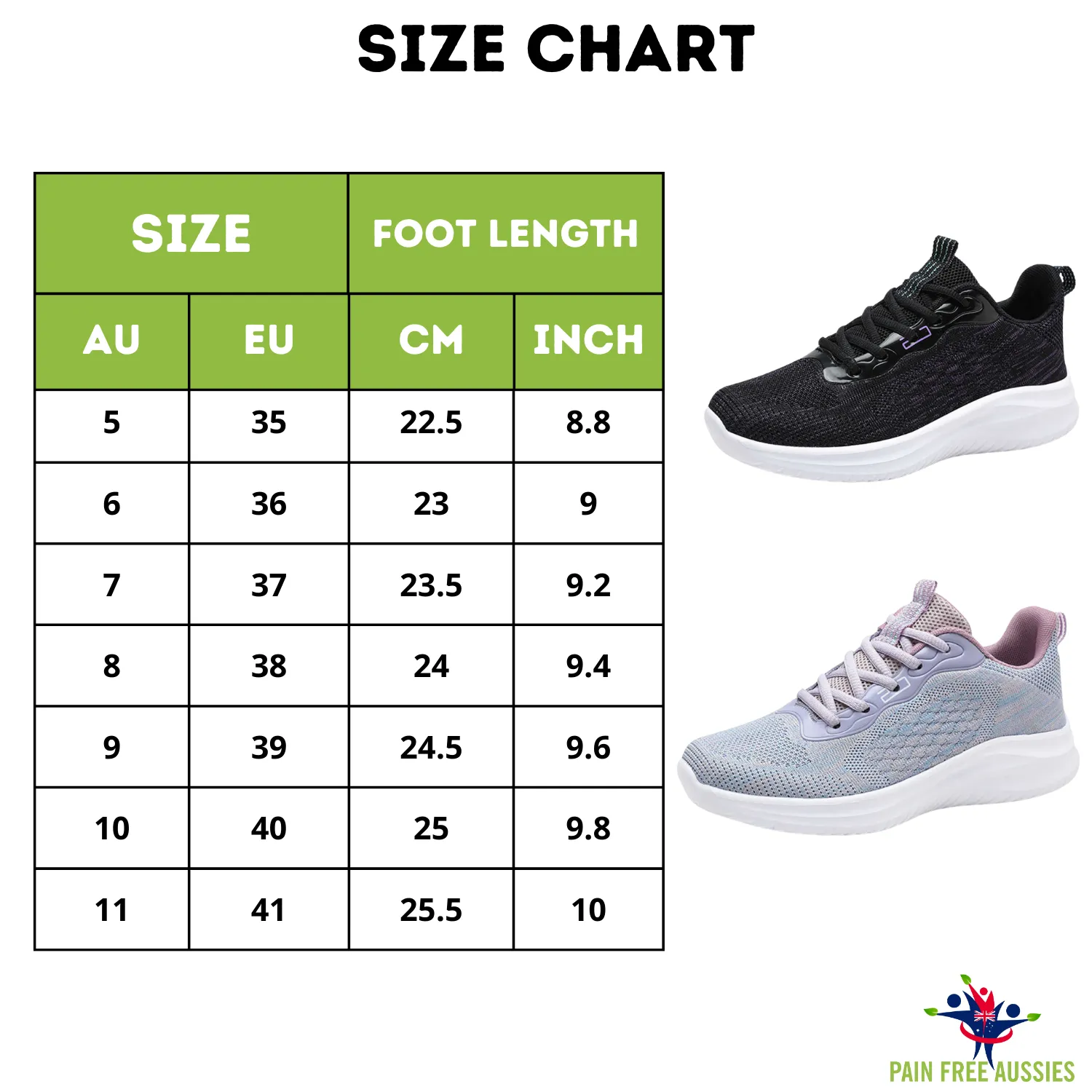 Women’s Orthopedic Lace-up Sneakers sizes