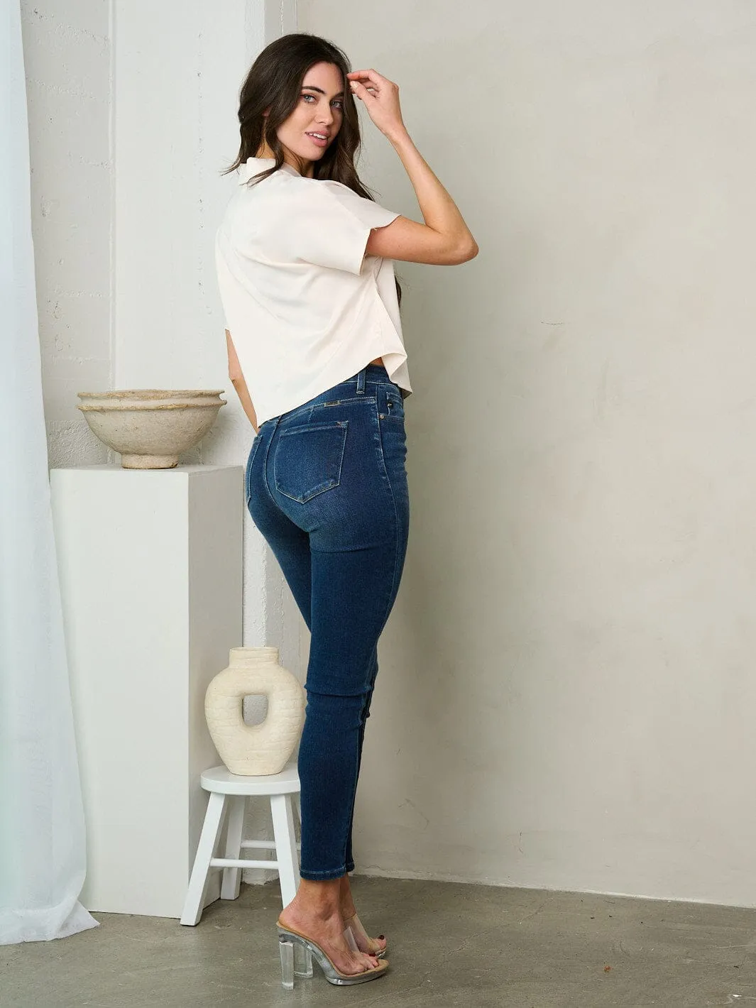 WOMEN'S SHORT SLEEVE BUTTON UP BLOUSE TOP