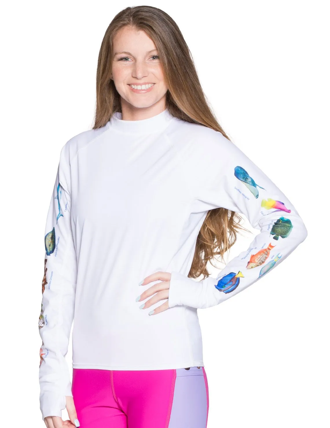 Women's Snorkel Caribbean Fish ID Rash Guard - Hawaii