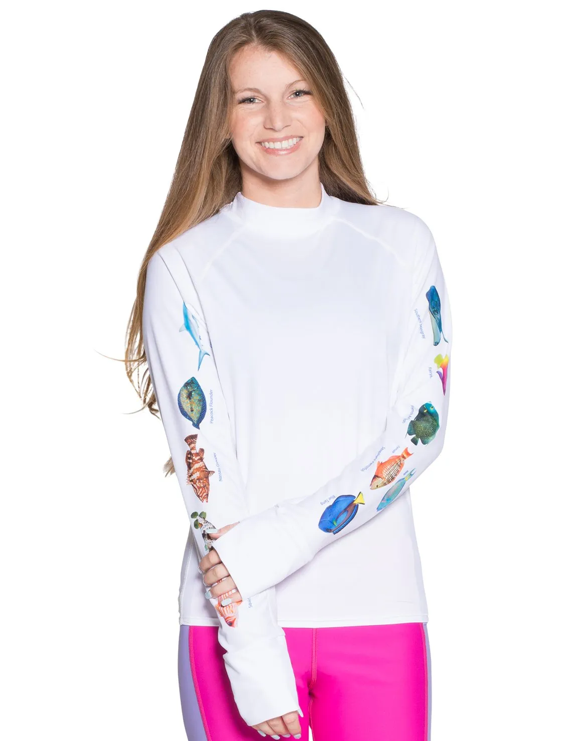 Women's Snorkel Caribbean Fish ID Rash Guard - Navy