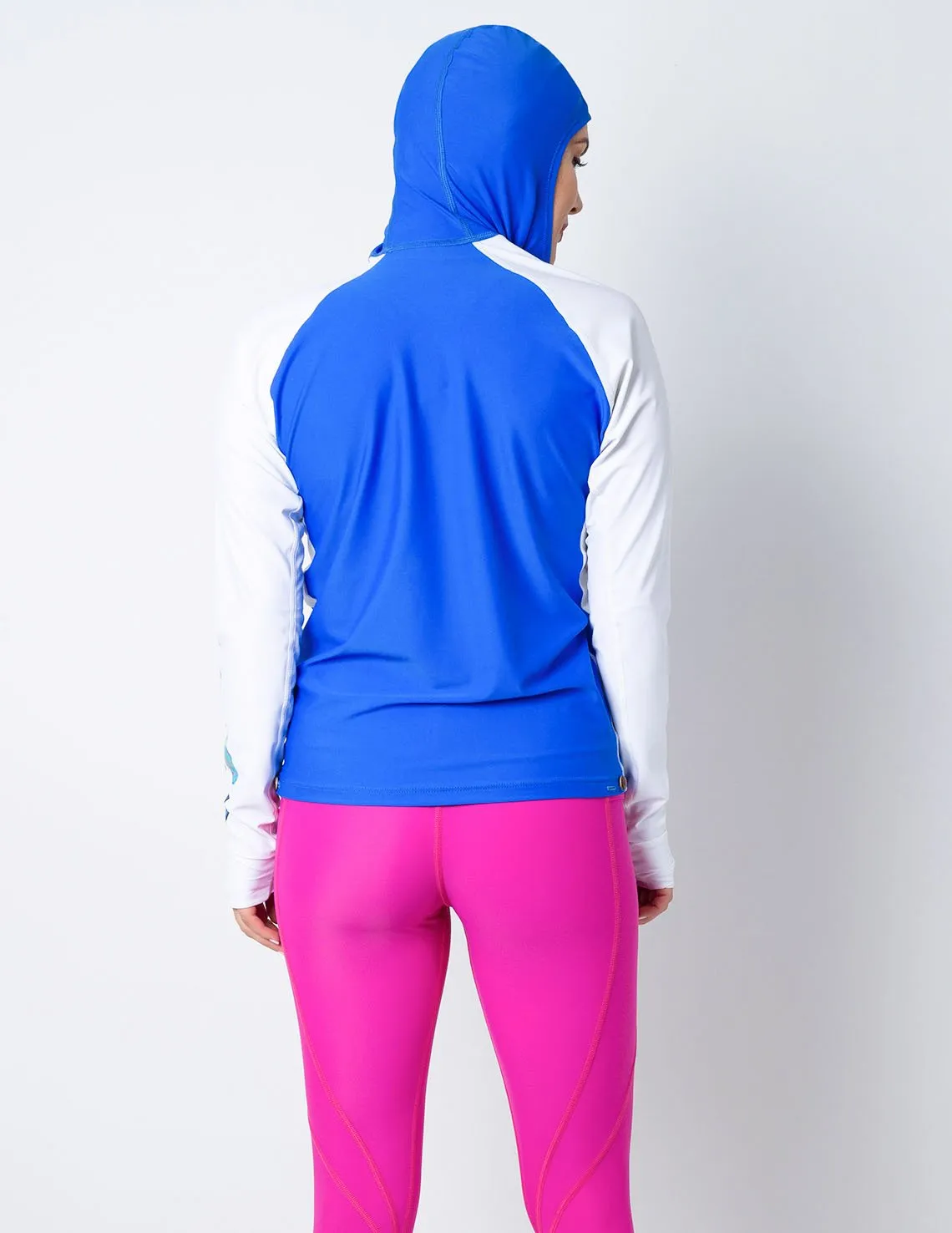 Women's Snorkel Hoodie Rash Guard - Caribbean Fish ID - Black