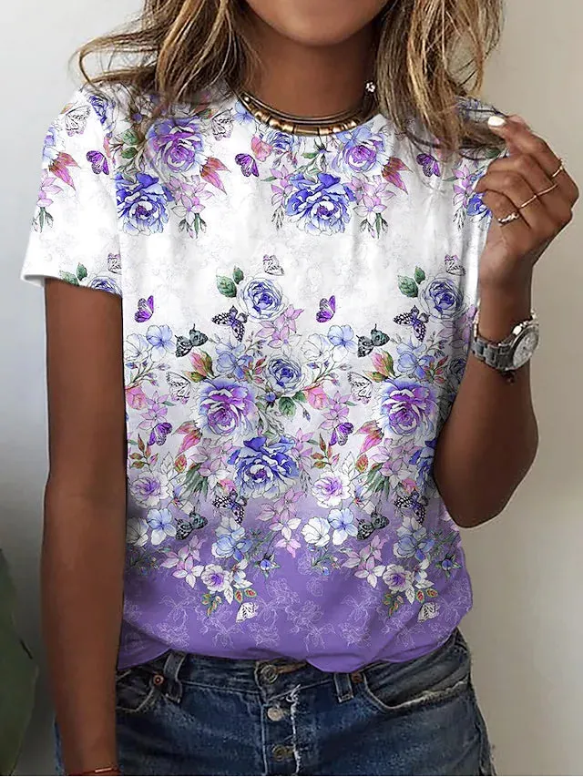 Women's T shirt Graphic Butterfly Print