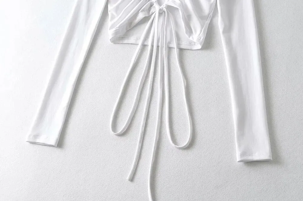 Women's  T-Shirt High Neck  Sexy Hollow Top