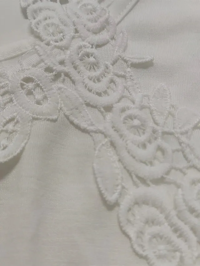 Women's T shirt Lace Cut Out