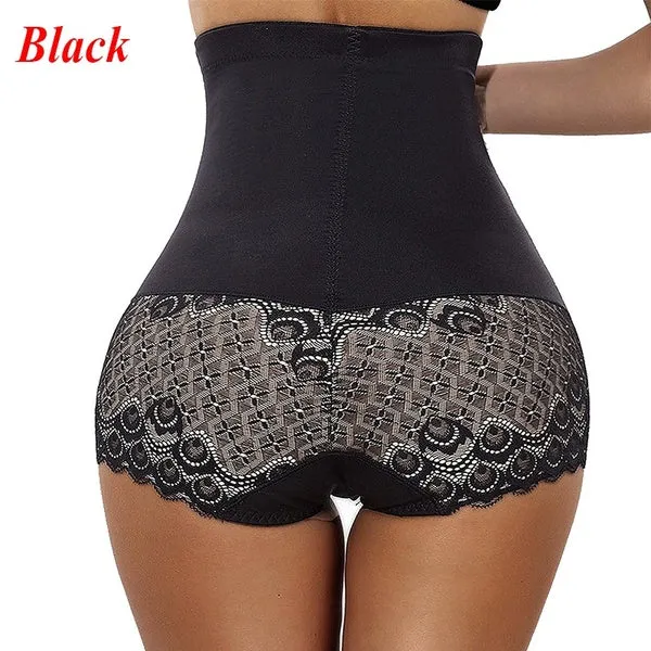 Women's Waist Trainers Training Cinchers Lace Mesh Butt Lift Panties High Waist Underwear