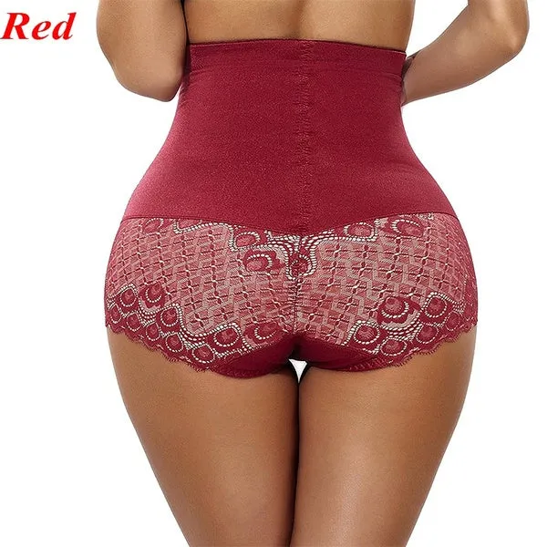 Women's Waist Trainers Training Cinchers Lace Mesh Butt Lift Panties High Waist Underwear