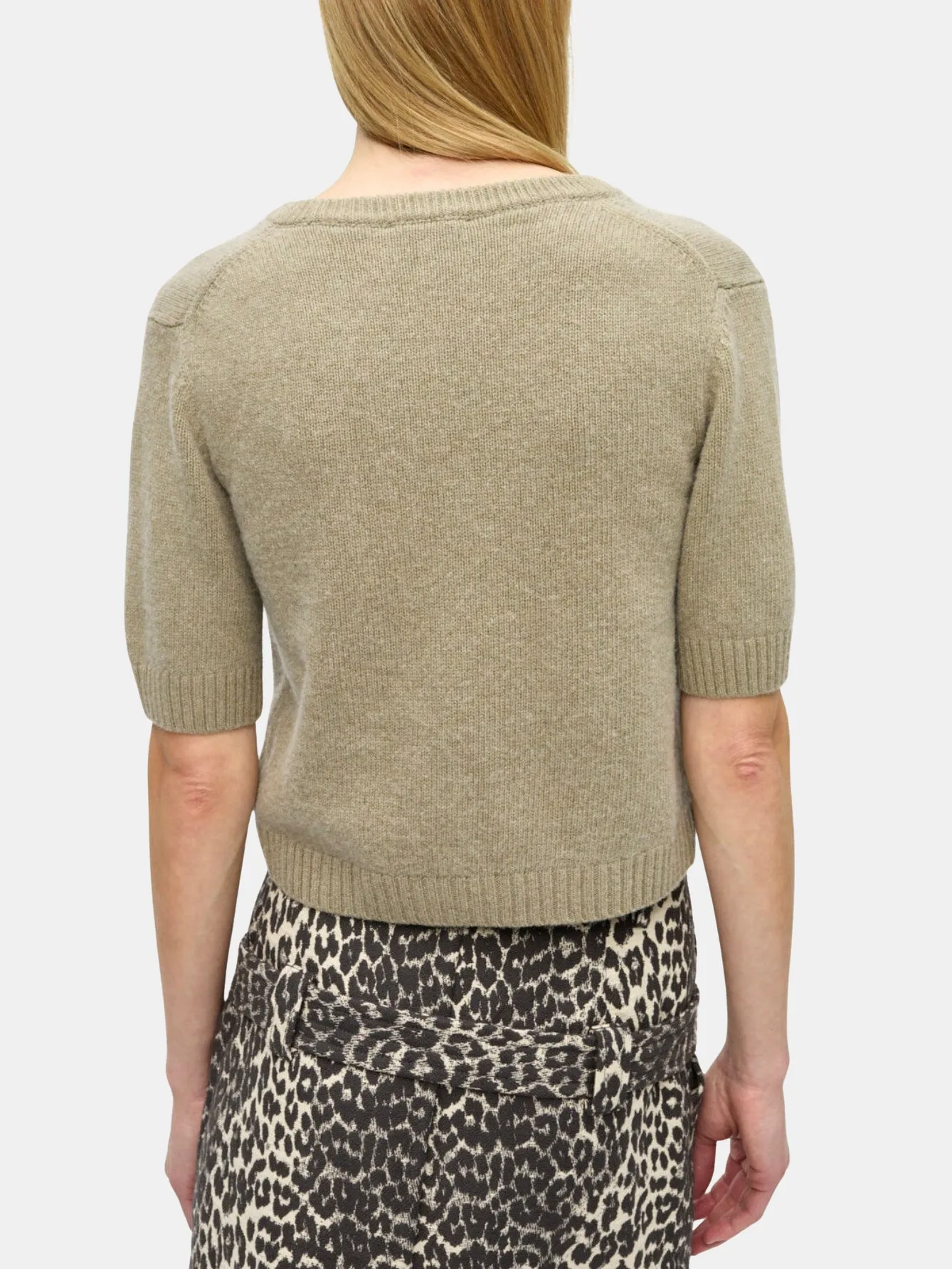 Wool Mix Short Sleeve Cardigan