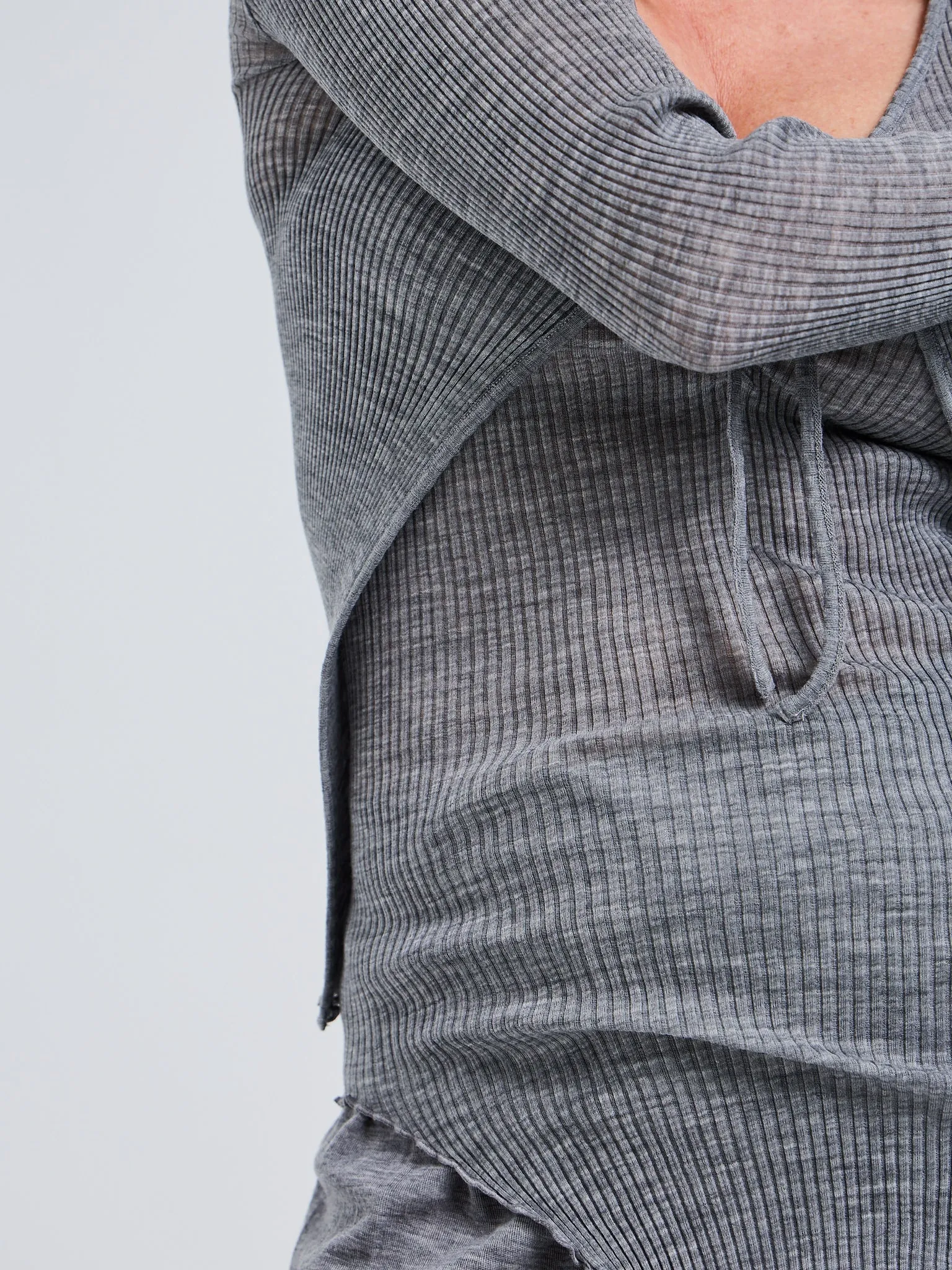 Woolen Cardigan | Merino wool - Grey Melange
