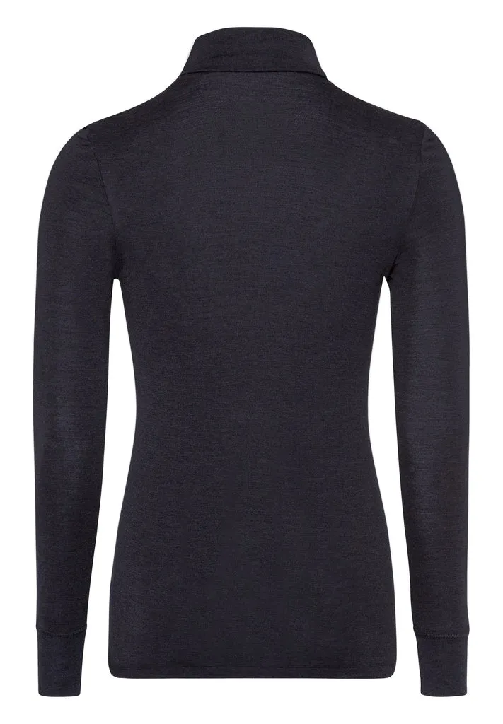 Woolen Silk - Long-Sleeved Turtle Neck Top