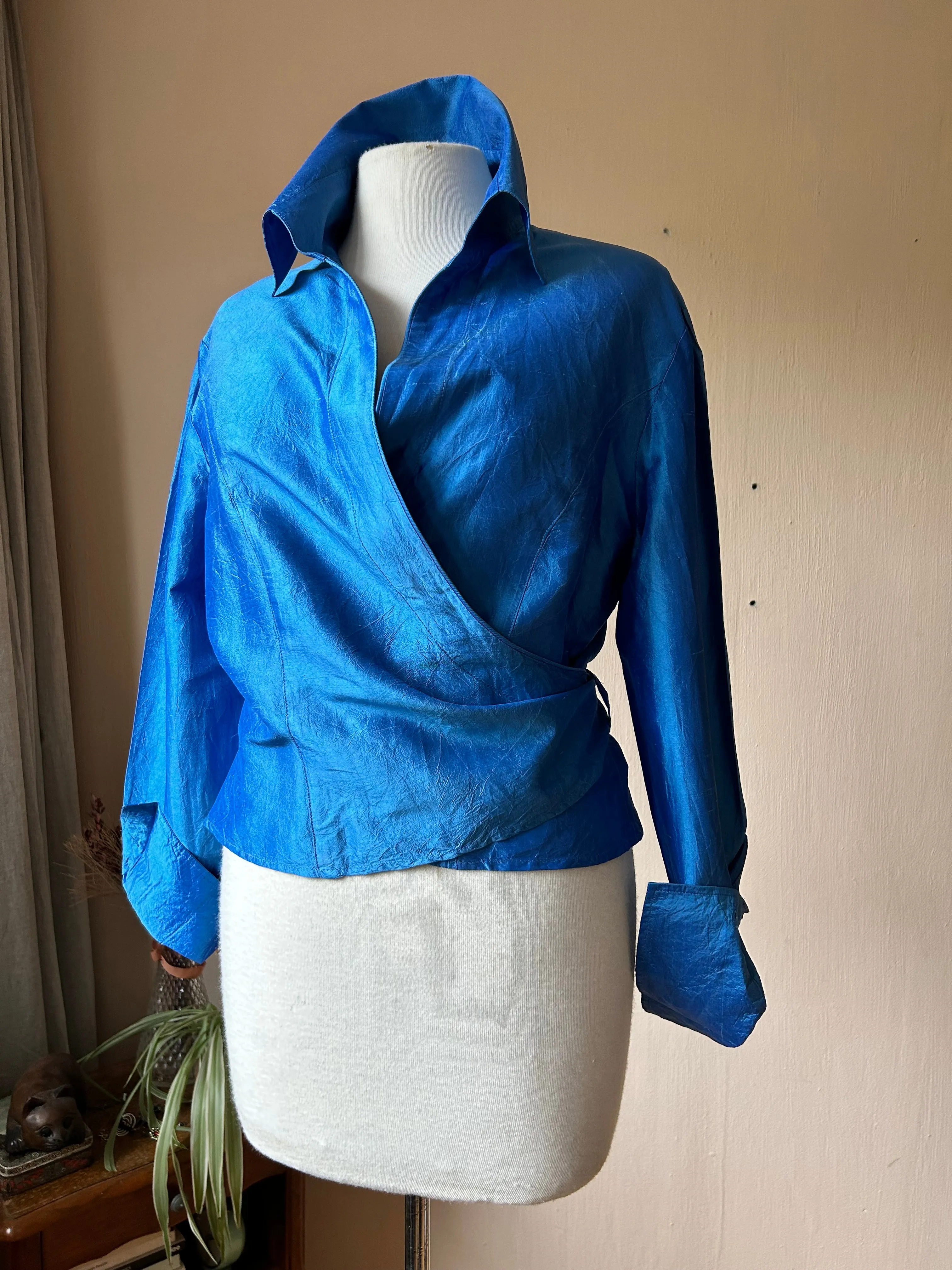 Wrap silk blouse