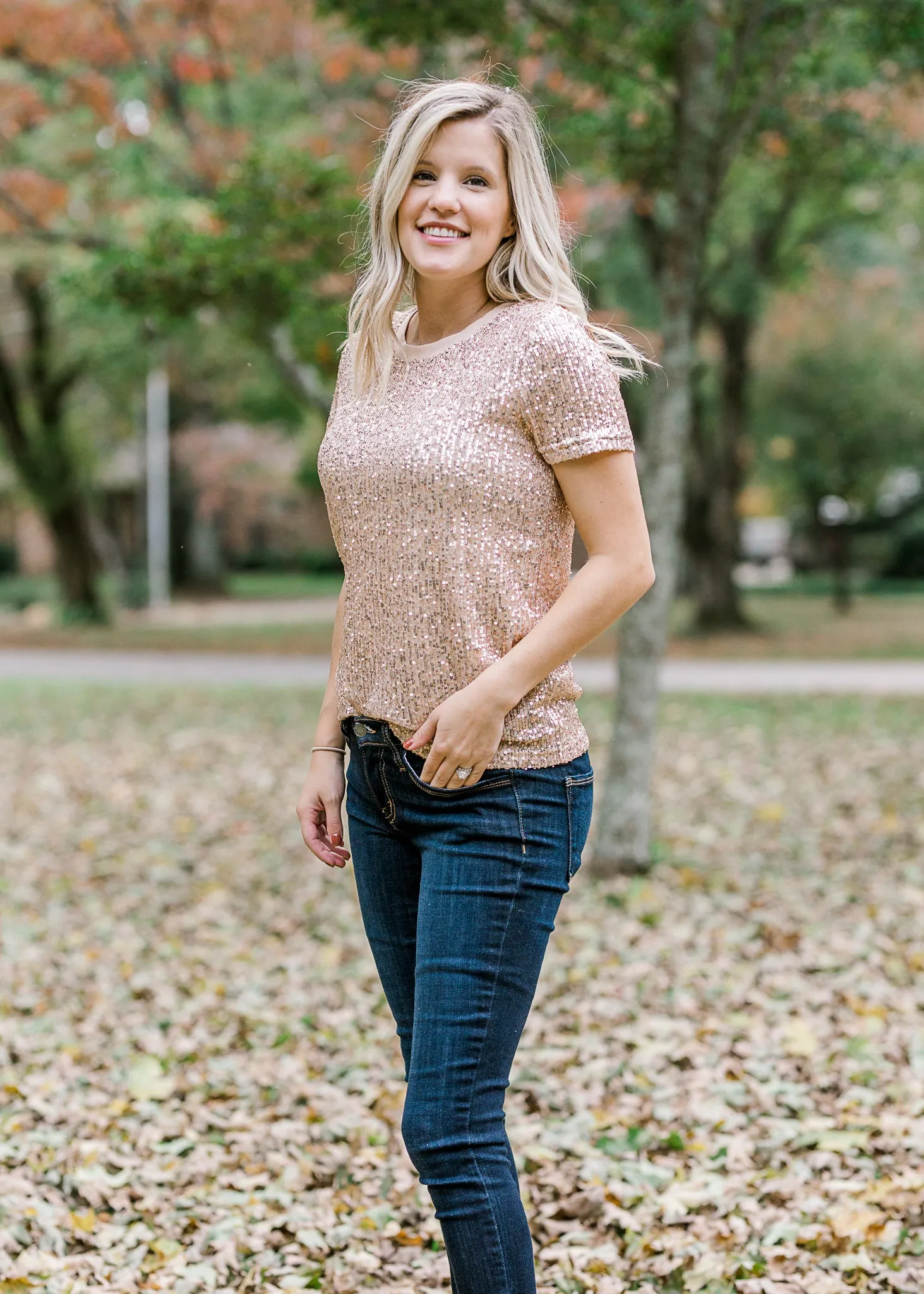 X Night Out Rose Gold Top