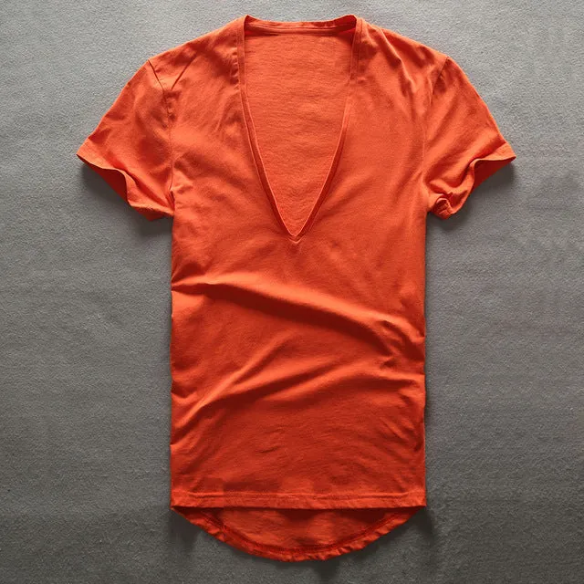Zecmos Deep V Neck T-Shirt Men Plain V-Neck T Shirts For Men 2017 Fashion Compression Top Tees Male Fathers Day Gifts