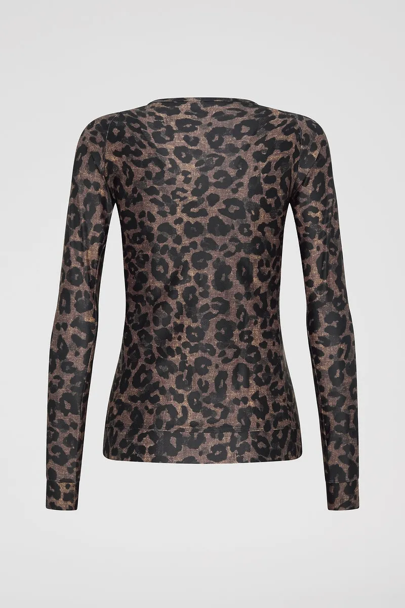 Zip Long Sleeve Rashguard - Leopard