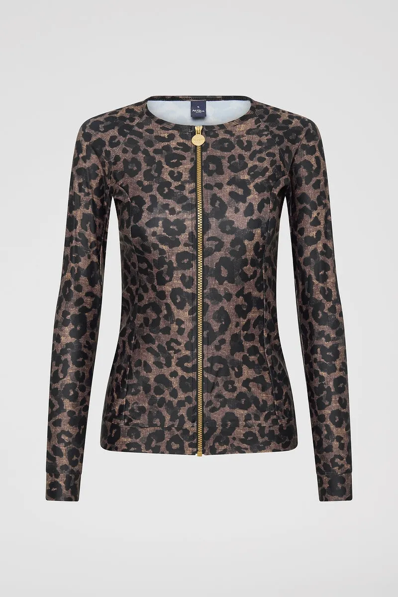 Zip Long Sleeve Rashguard - Leopard