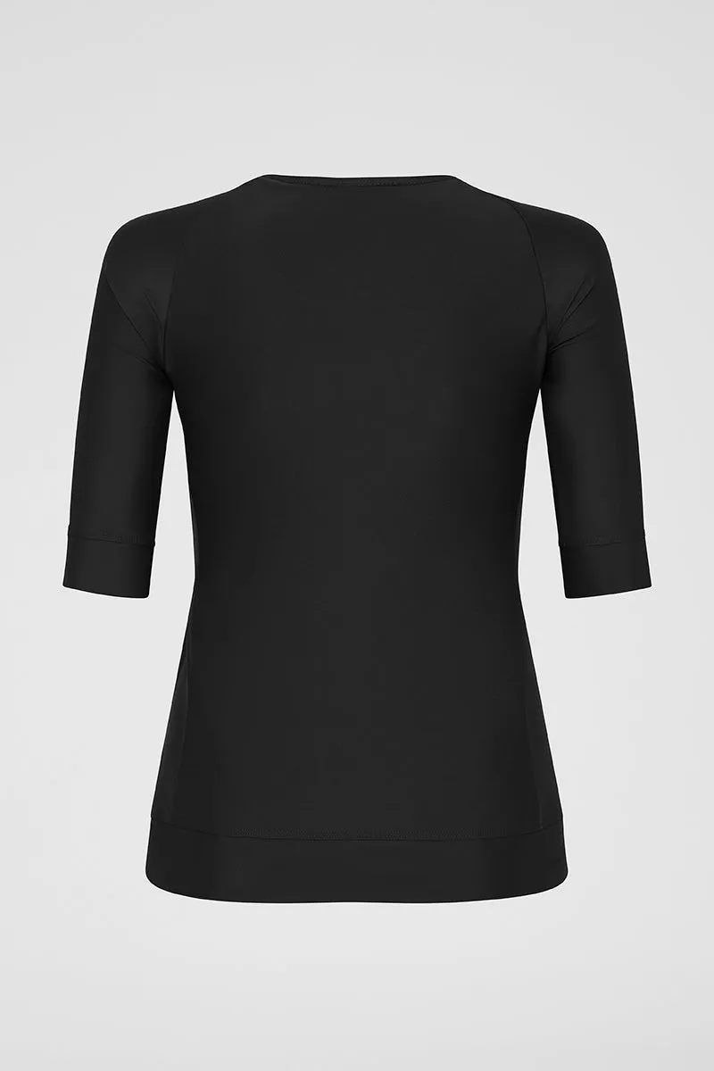 Zip Short Sleeve Rashguard - Black