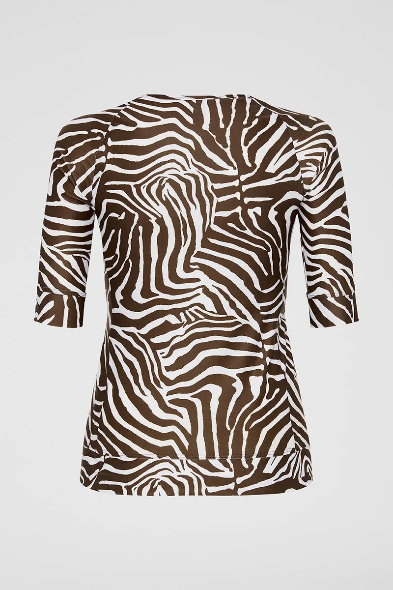 Zip Short Sleeve Rashguard - Zebra